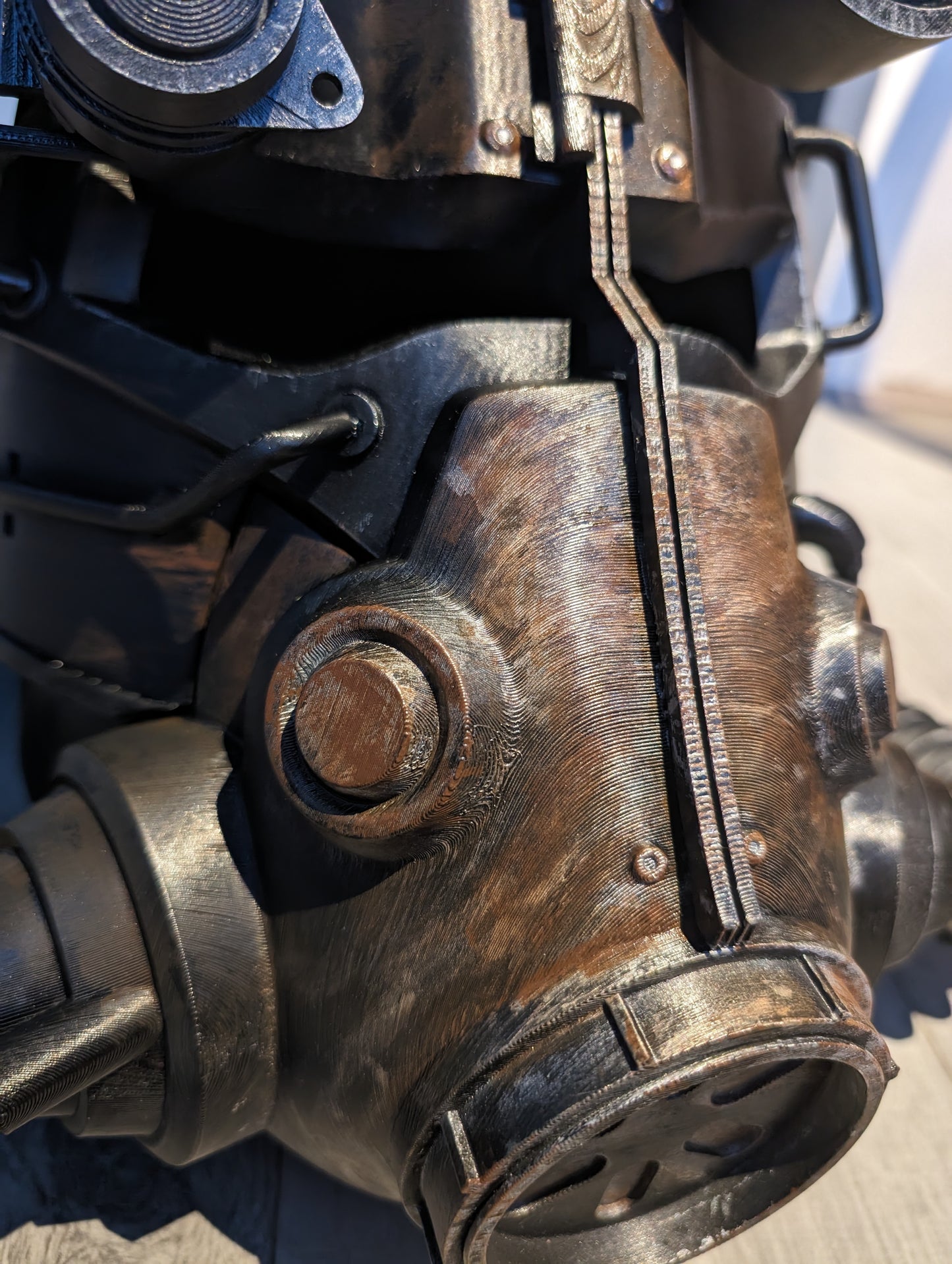 T45 Power Armour helmet, full size wearable cosplay piece
