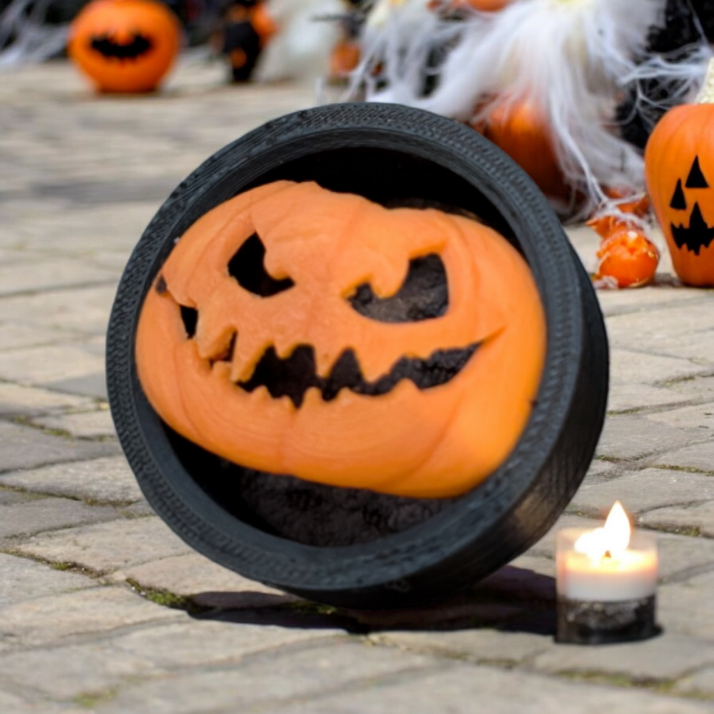 Pumpkin horror ear Tunnels/Gauges, Ear jewellery