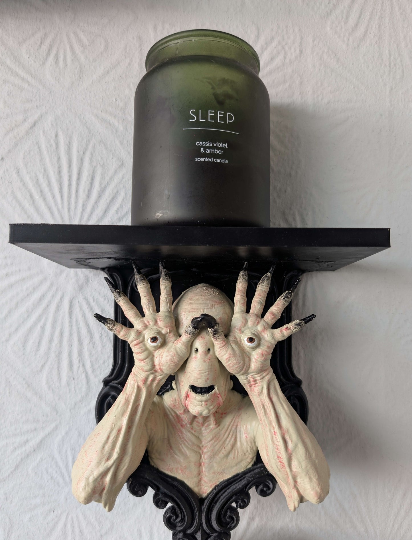 The Pale Man Shelf | Hand Painted Pan's Labyrinth Wall Shelf | Gothic Horror Decor | Display Shelf | Horror Collectible