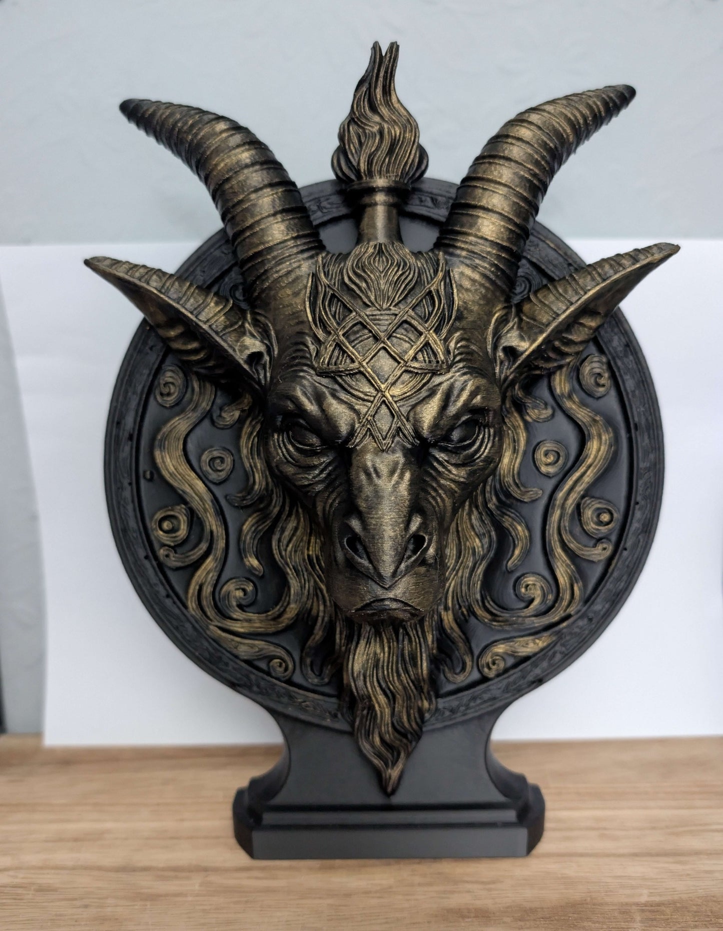 Baphomet display stand - 3D effect - gothic home décor - horror décor