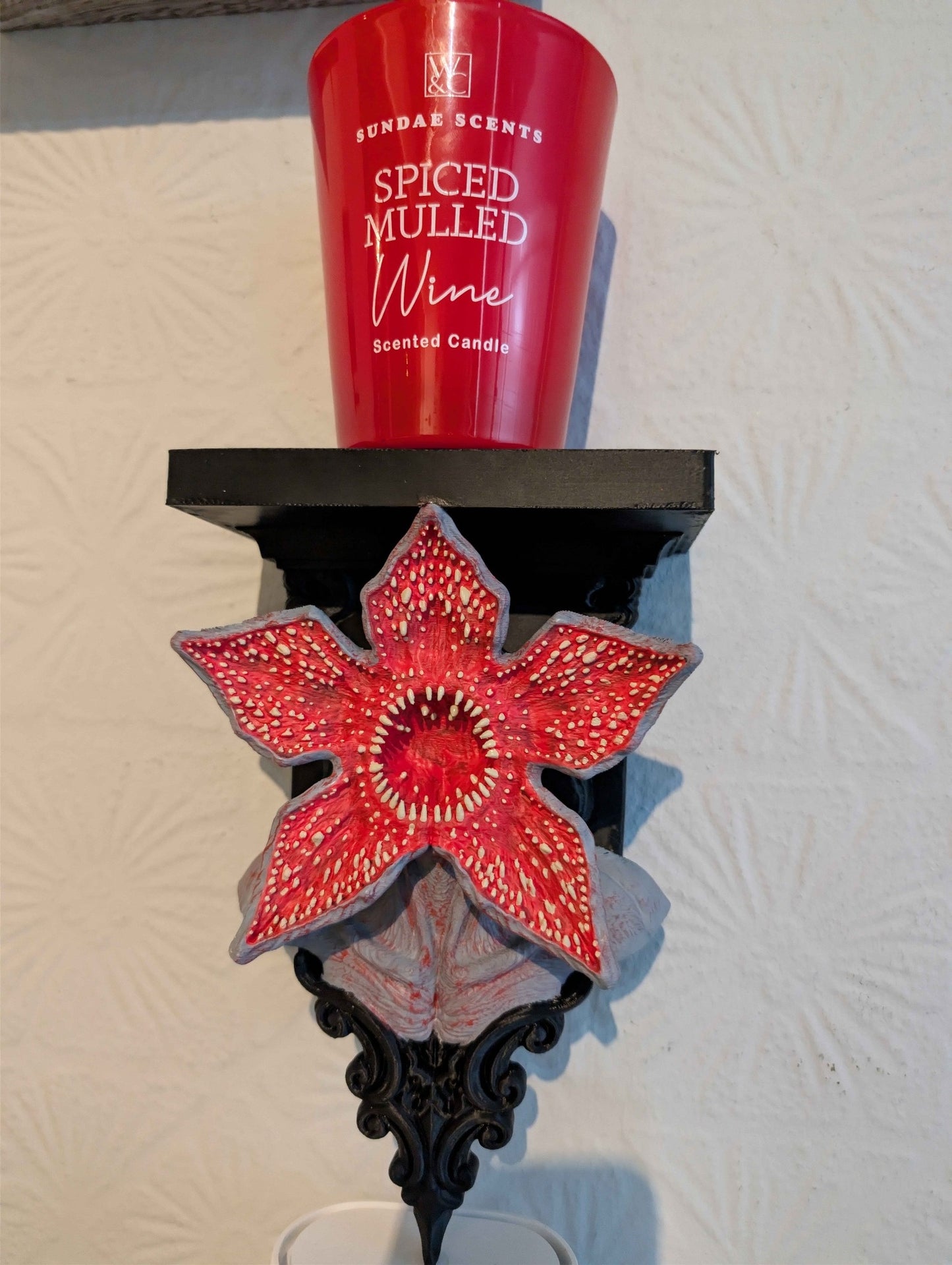 Demogorgon Inspired Horror Wall Shelf | Hand Painted Gothic Home Decor | Monster Collectible Display Shelf