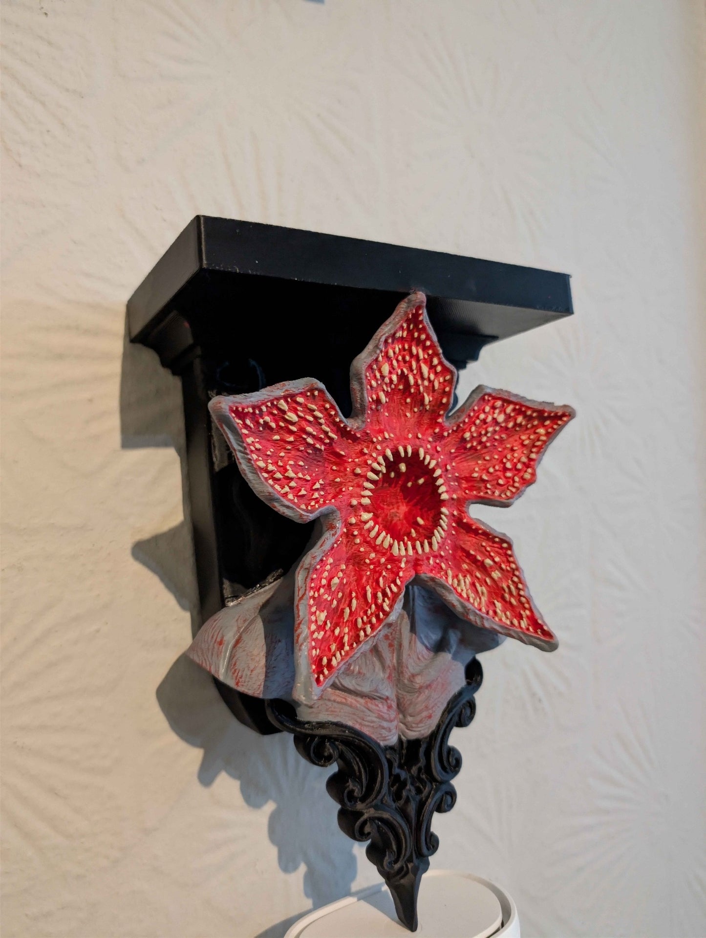 Demogorgon Inspired Horror Wall Shelf | Hand Painted Gothic Home Decor | Monster Collectible Display Shelf