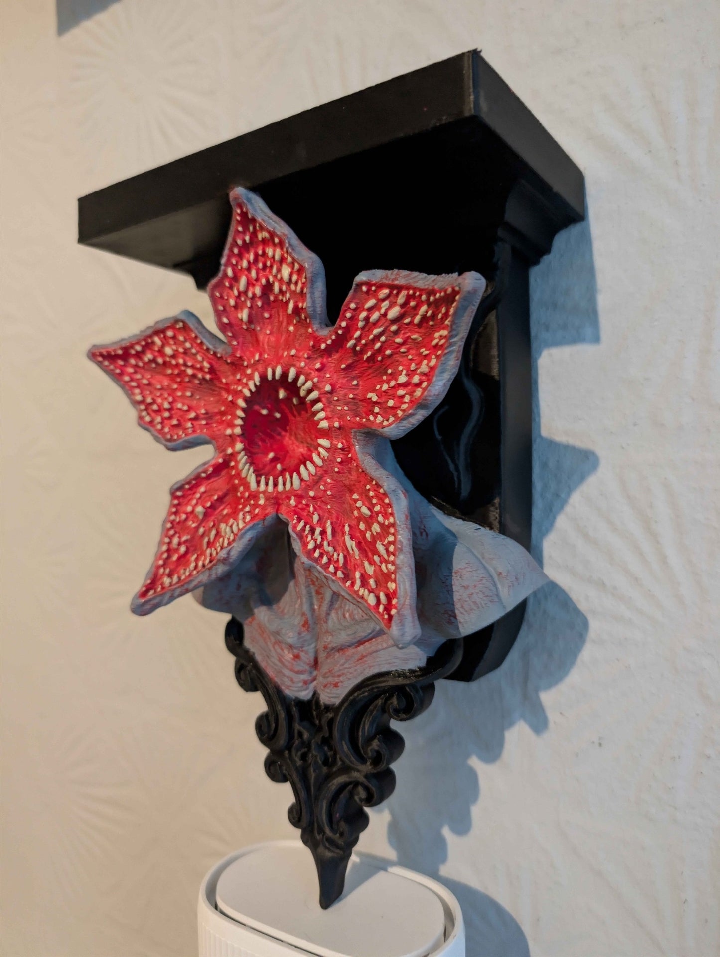 Demogorgon Inspired Horror Wall Shelf | Hand Painted Gothic Home Decor | Monster Collectible Display Shelf