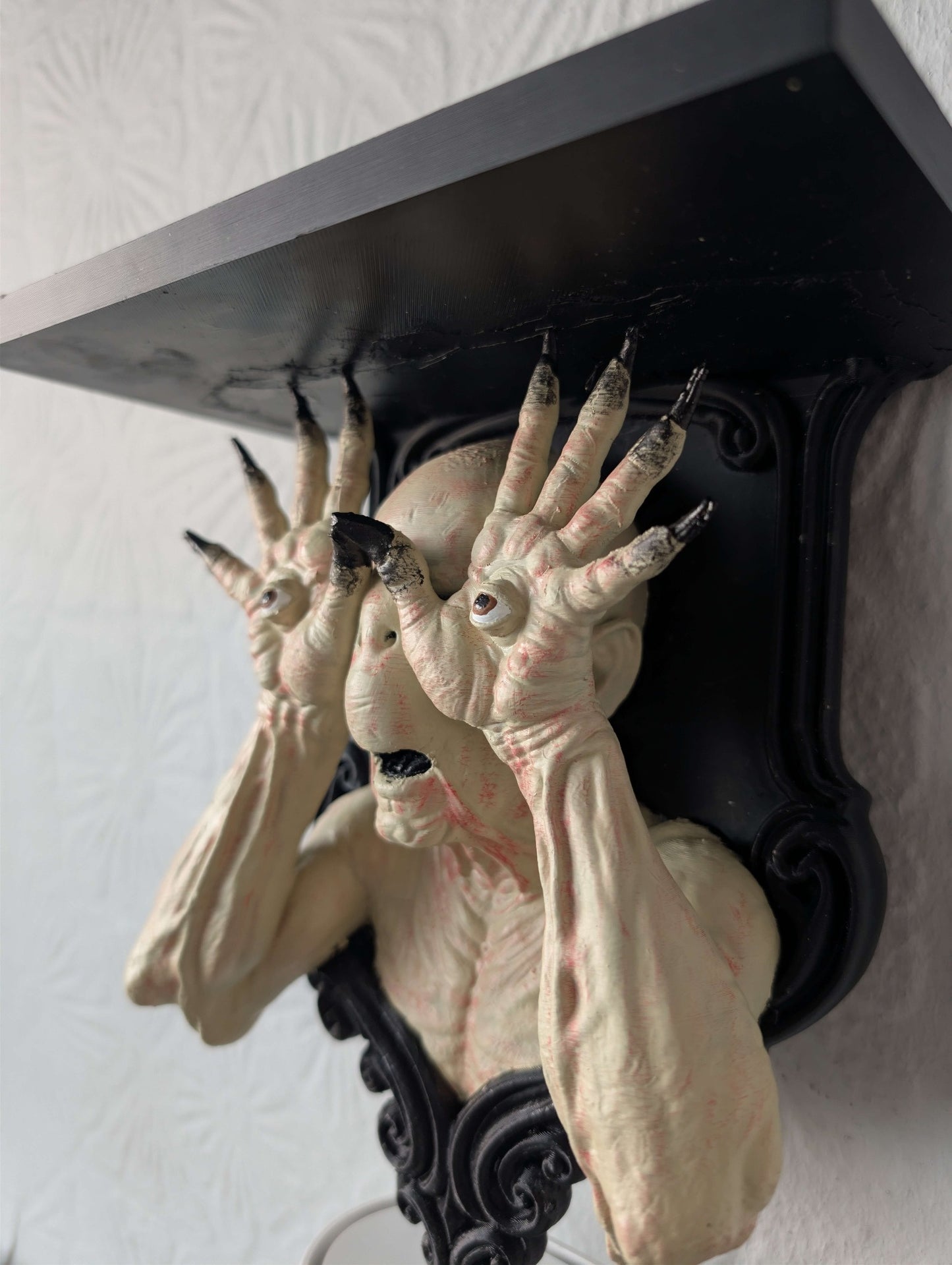 The Pale Man Shelf | Hand Painted Pan's Labyrinth Wall Shelf | Gothic Horror Decor | Display Shelf | Horror Collectible