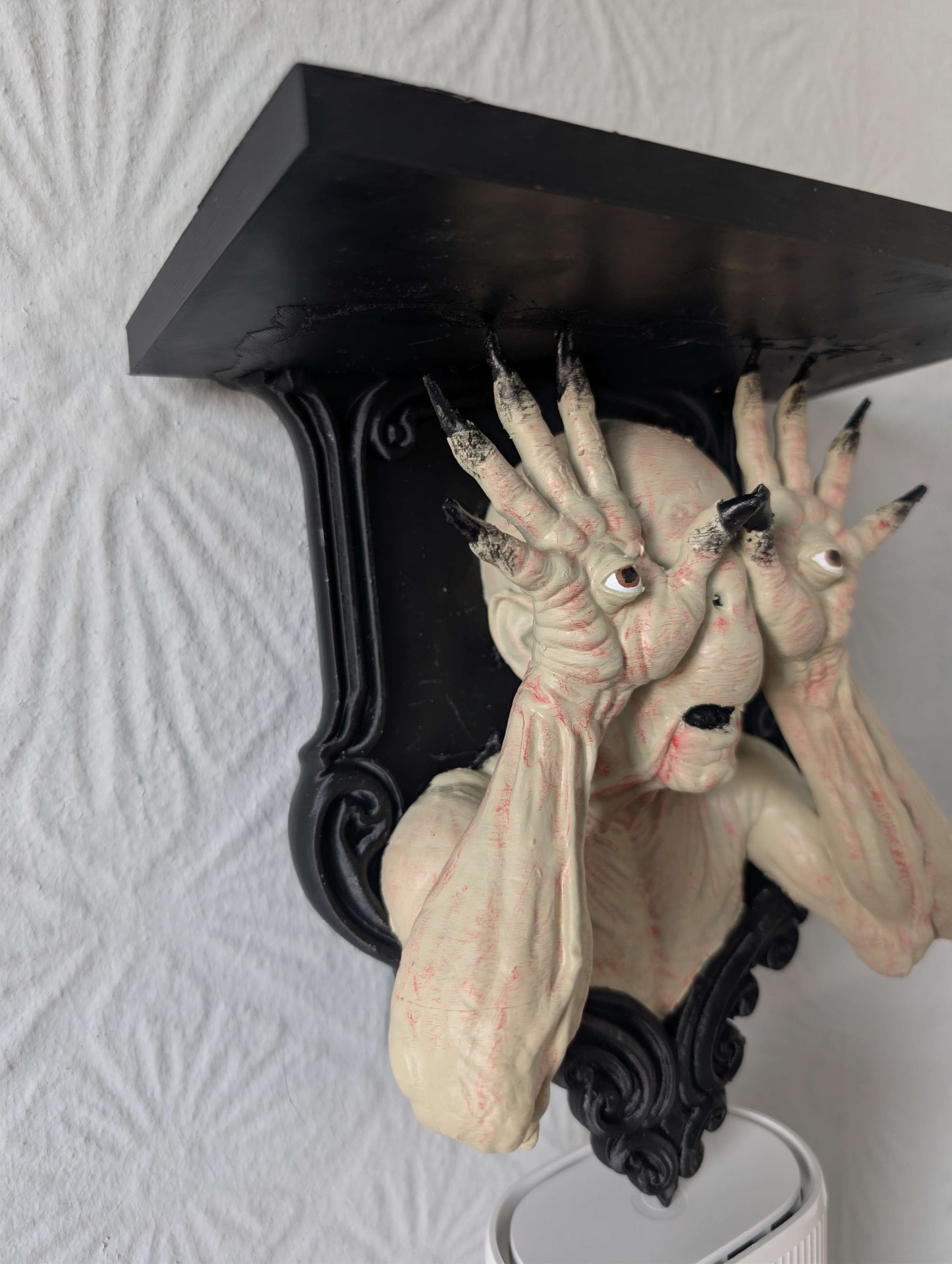 The Pale Man Shelf | Hand Painted Pan's Labyrinth Wall Shelf | Gothic Horror Decor | Display Shelf | Horror Collectible