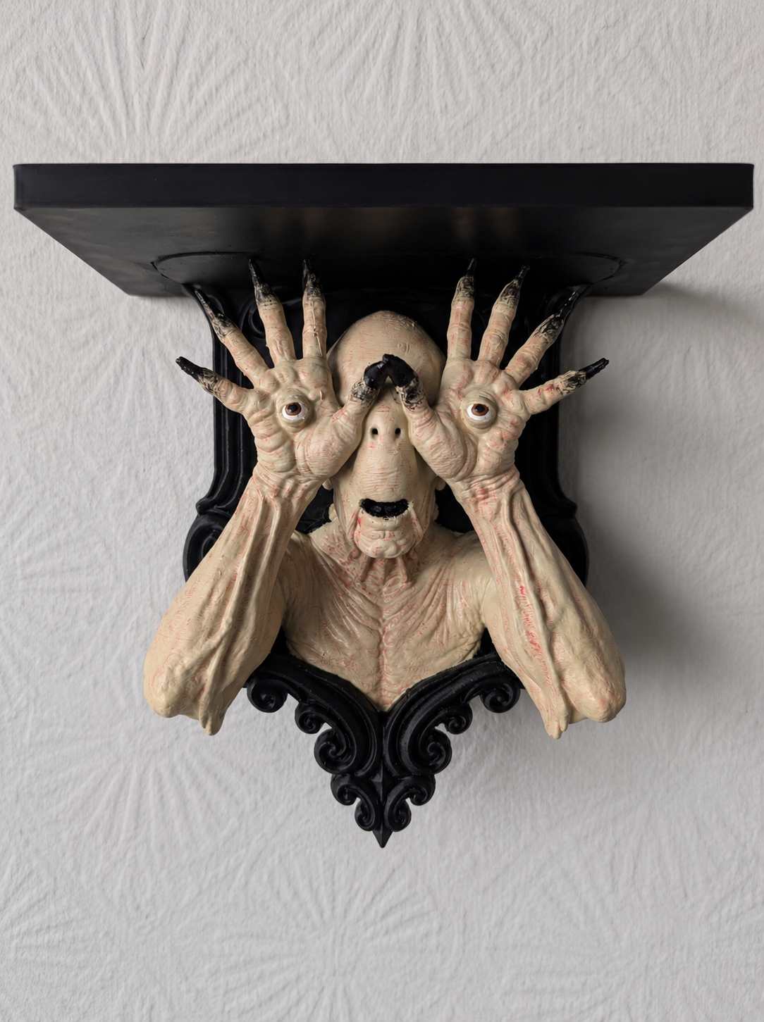 The Pale Man Shelf | Hand Painted Pan's Labyrinth Wall Shelf | Gothic Horror Decor | Display Shelf | Horror Collectible
